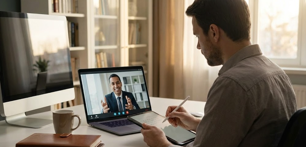 Freelance ghostwriter interviewing a travel CEO for LinkedIn content.